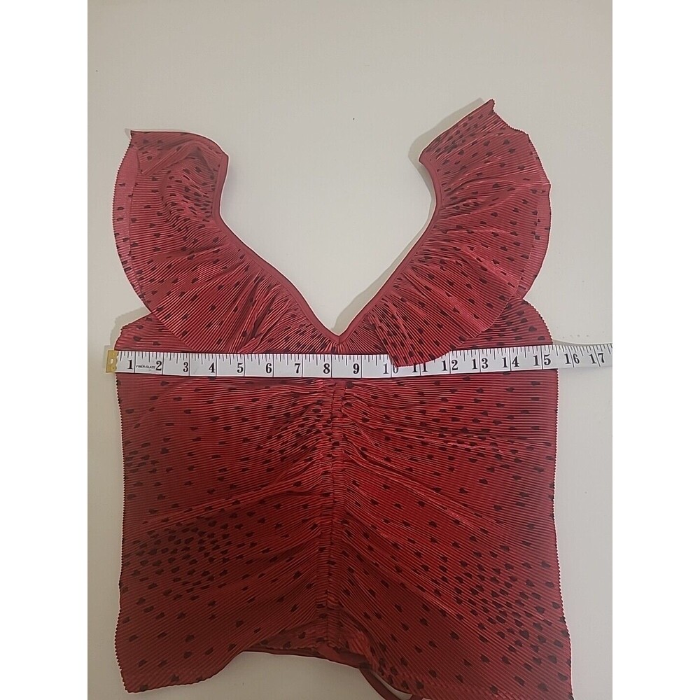 Express Rouched Red Crop Top Size Small - Picture 9 of 11